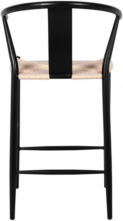 Meridian Furniture - Beck Beige Hand Woven Rope Stool (Set of 2) - 894Black-C veiw 2