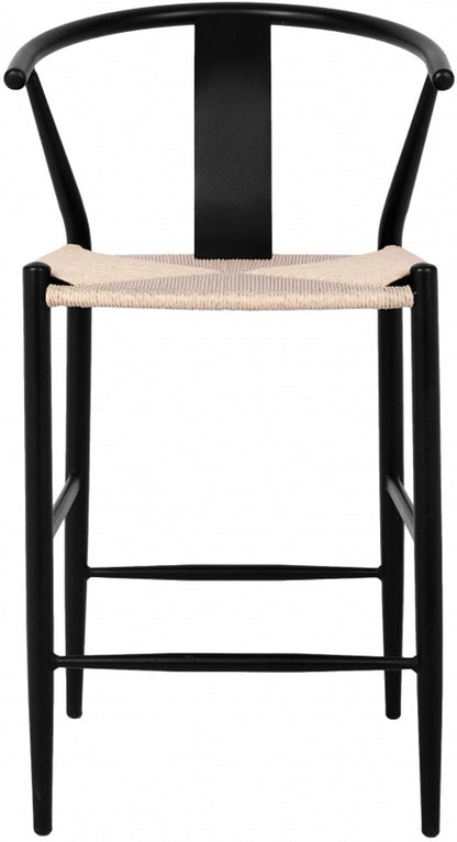 Meridian Furniture - Beck Beige Hand Woven Rope Stool (Set of 2) - 894Black-C veiw 3