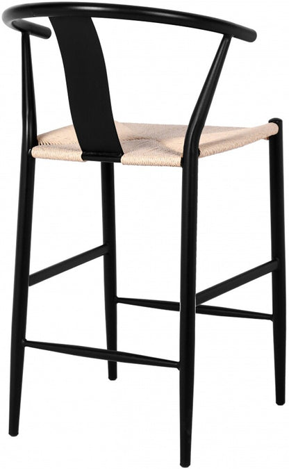 Meridian Furniture - Beck Beige Hand Woven Rope Stool (Set of 2) - 894Black-C veiw 5