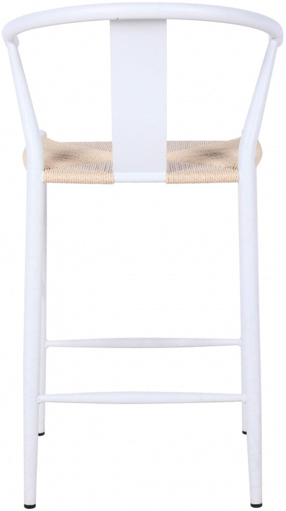 Meridian Furniture - Beck Beige Hand Woven Rope Stool (Set of 2) - 894White-C veiw 2