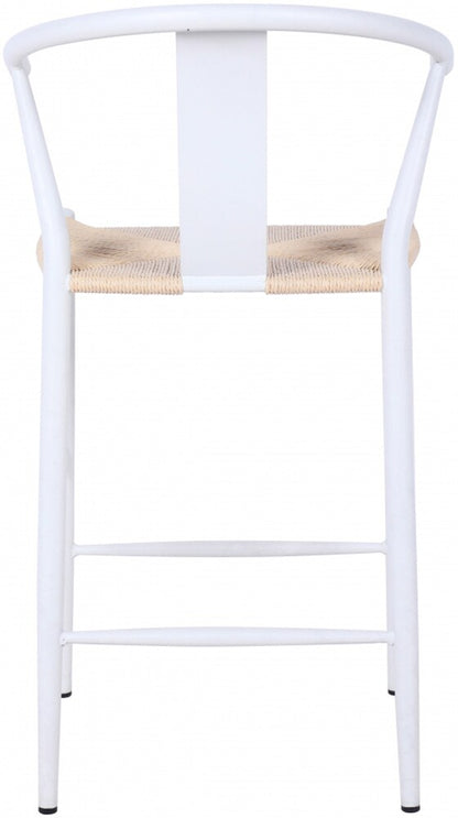 Meridian Furniture - Beck Beige Hand Woven Rope Stool (Set of 2) - 894White-C veiw 2