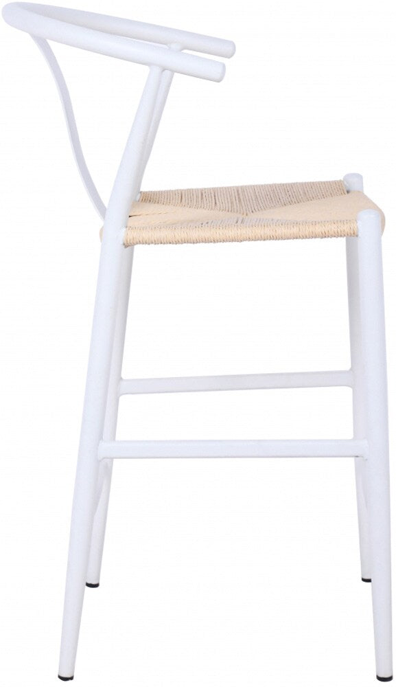 Meridian Furniture - Beck Beige Hand Woven Rope Stool (Set of 2) - 894White-C veiw 4
