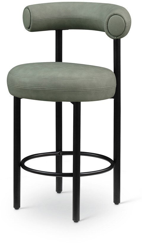 Meridian Furniture - Bordeaux Green Vegan Leather Counter Stool (Set of 2) - 898Green-C veiw 1