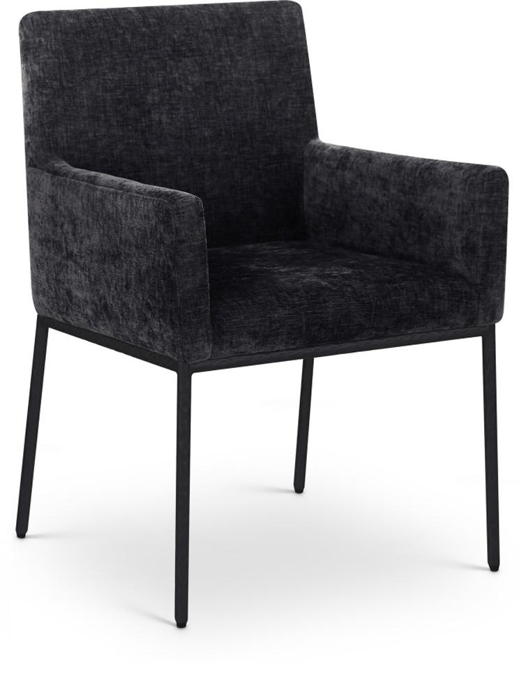 Meridian Furniture - Reeves Black Chenille Fabric Dining Chair (Set of 2) - 11001Black-C veiw 1