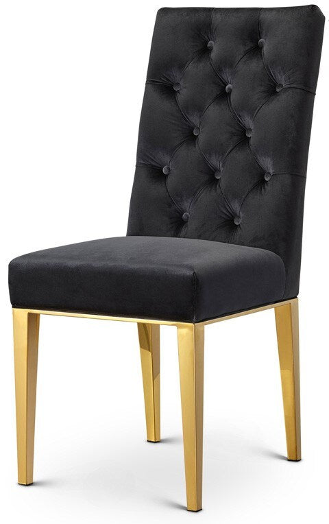 Meridian Furniture - Capri Black Velvet Dining Chair (Set of 2) - 716Black-C veiw 1