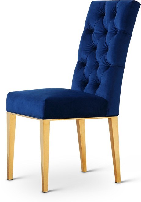 Meridian Furniture - Capri Navy Velvet Dining Chair (Set of 2) - 716Navy-C veiw 1