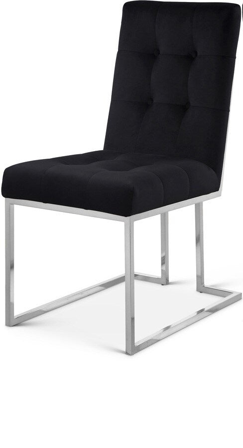 Meridian Furniture - Alexis Black Velvet Dining Chair (Set of 2) - 731Black-C veiw 1