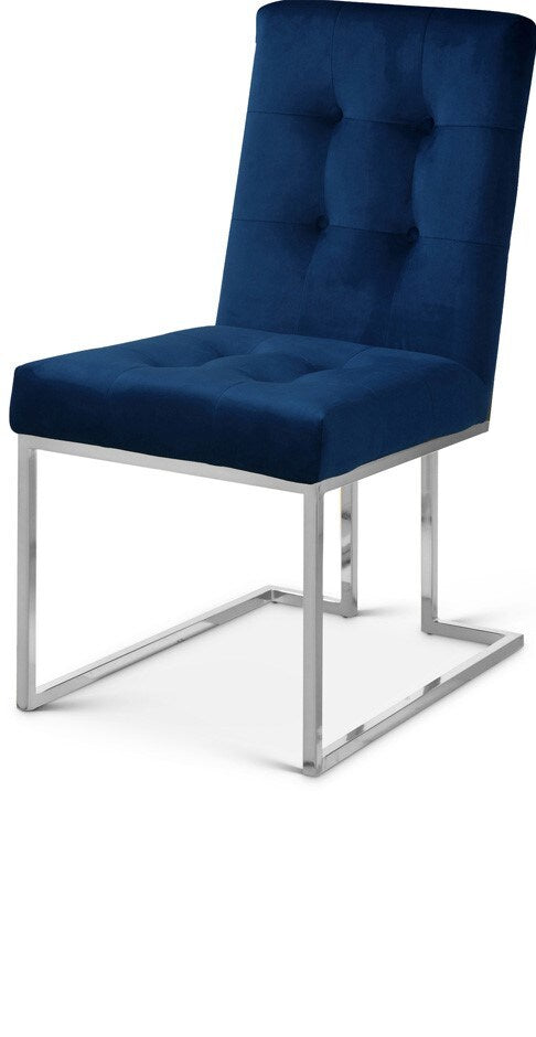 Meridian Furniture - Alexis Navy Velvet Dining Chair (Set of 2) - 731Navy-C veiw 1