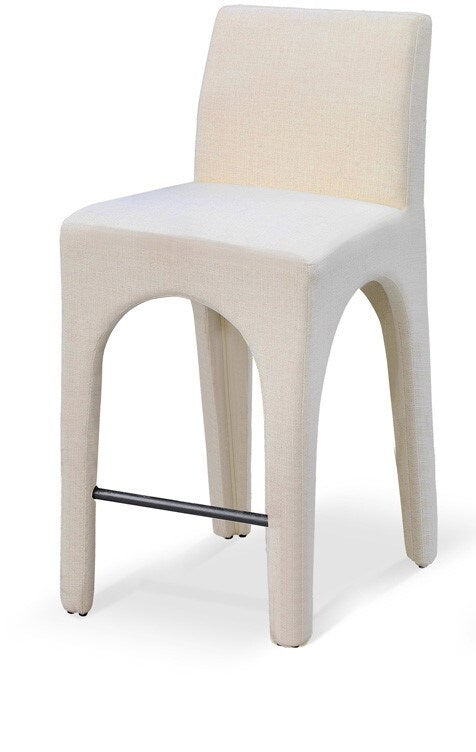 Meridian Furniture - Gramercy Beige Linen Textured Fabric Stool - 754Beige-C veiw 1
