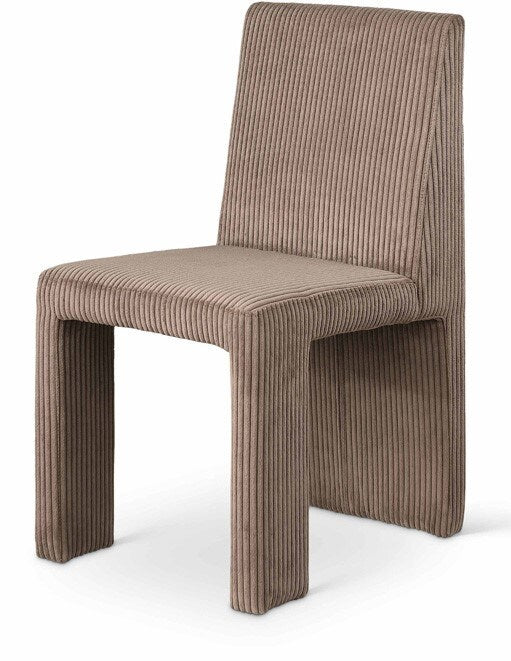 Meridian Furniture - Benson Brown Microsuede Corduroy Fabric Dining Chair (Set of 2) - 757Brown-C veiw 1