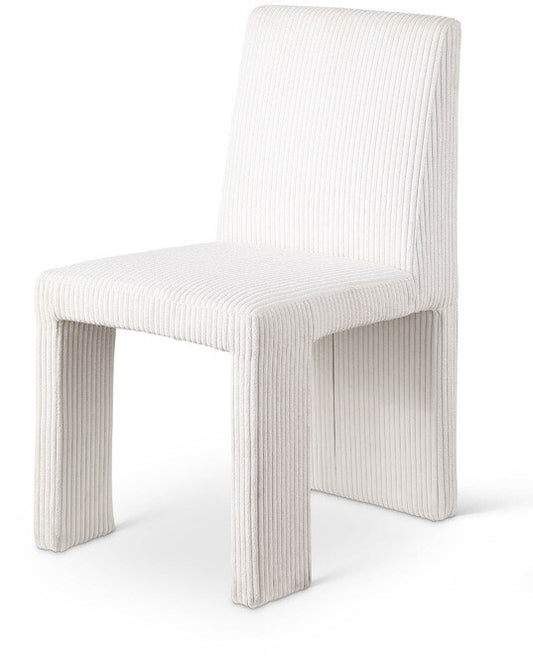 Meridian Furniture - Benson Cream Microsuede Corduroy Fabric Dining Chair (Set of 2) - 757Cream-C veiw 1