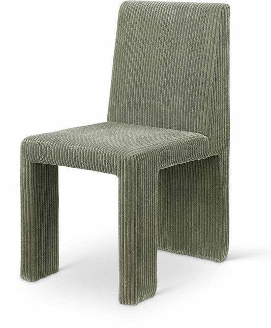 Meridian Furniture - Benson Green Microsuede Corduroy Fabric Dining Chair (Set of 2) - 757Green-C veiw 1