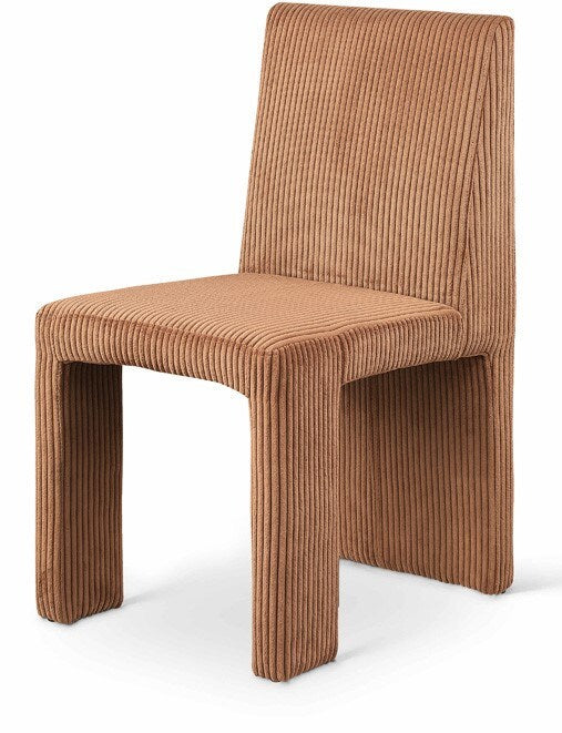 Meridian Furniture - Benson Saddle Microsuede Corduroy Fabric Dining Chair (Set of 2) - 757Saddle-C veiw 1