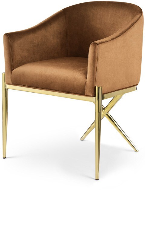 Meridian Furniture - Xavier Saddle Velvet Dining Chair - 763Saddle-C veiw 1