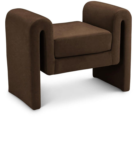 Meridian Furniture - Sloan Brown Velvet Bench - 180Brown veiw 1