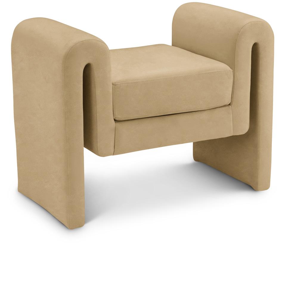 Meridian Furniture - Sloan Camel Velvet Bench - 180Camel veiw 1