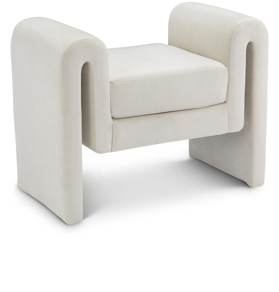 Meridian Furniture - Sloan Cream Velvet Bench - 180Cream veiw 1