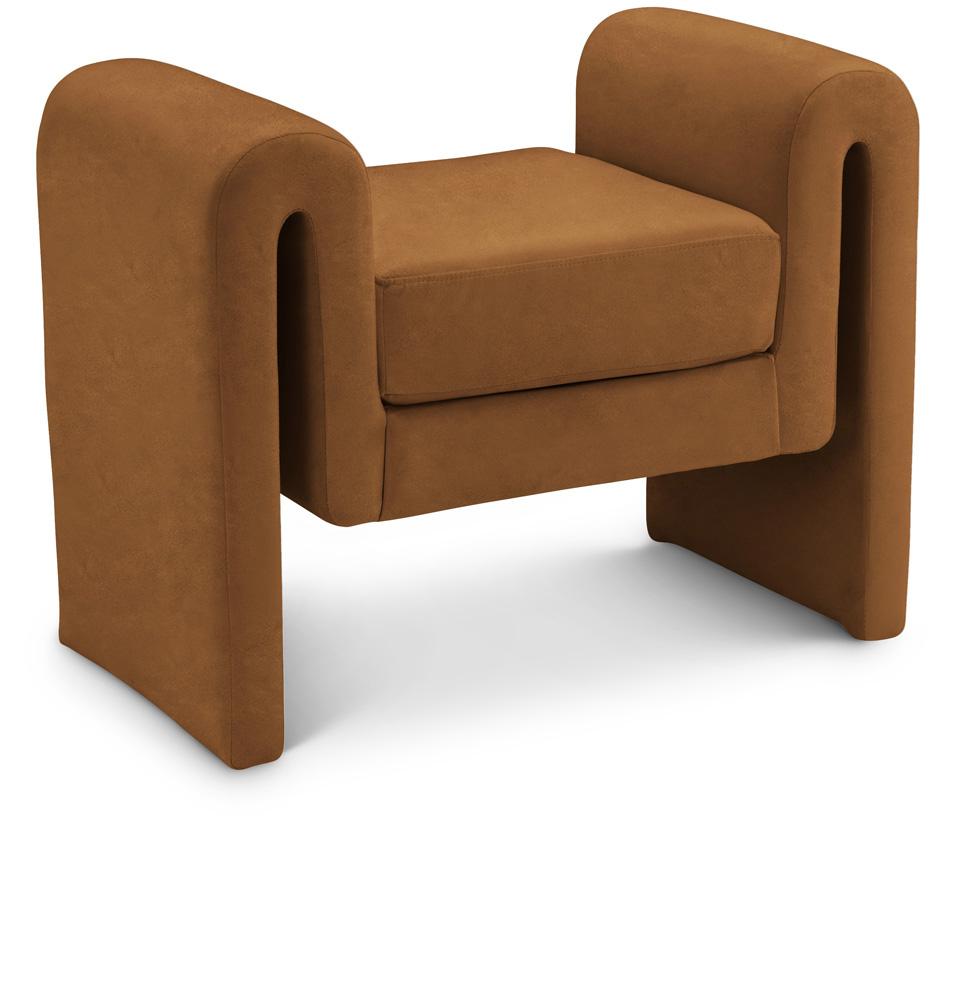 Meridian Furniture - Sloan Saddle Velvet Bench - 180Saddle veiw 1