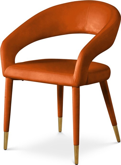 Meridian Furniture - Destiny Cognac Velvet Dining Chair - 537Cognac-C veiw 1