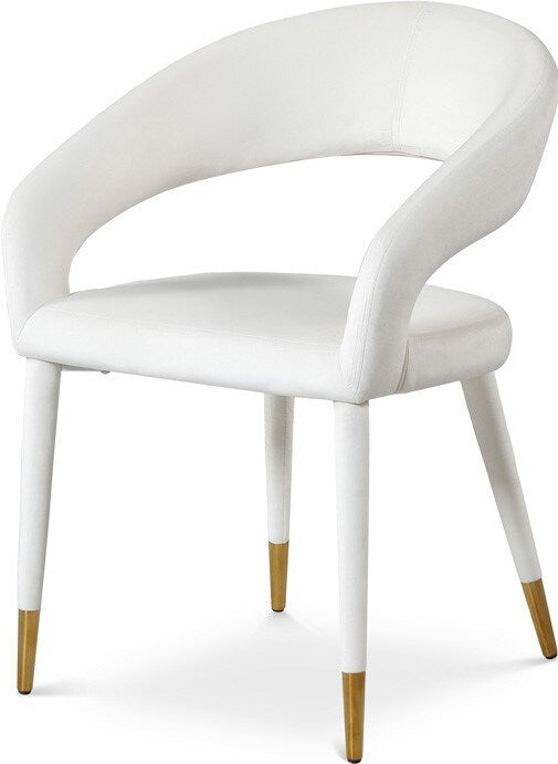 Meridian Furniture - Destiny Cream Velvet Dining Chair - 537Cream-C veiw 1