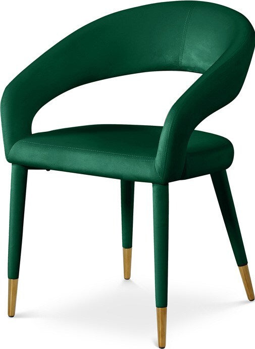 Meridian Furniture - Destiny Green Velvet Dining Chair - 537Green-C veiw 1