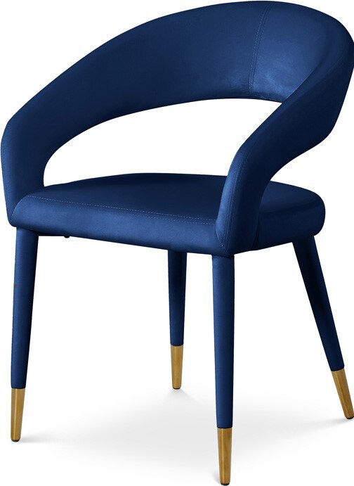 Meridian Furniture - Destiny Navy Velvet Dining Chair - 537Navy-C veiw 1