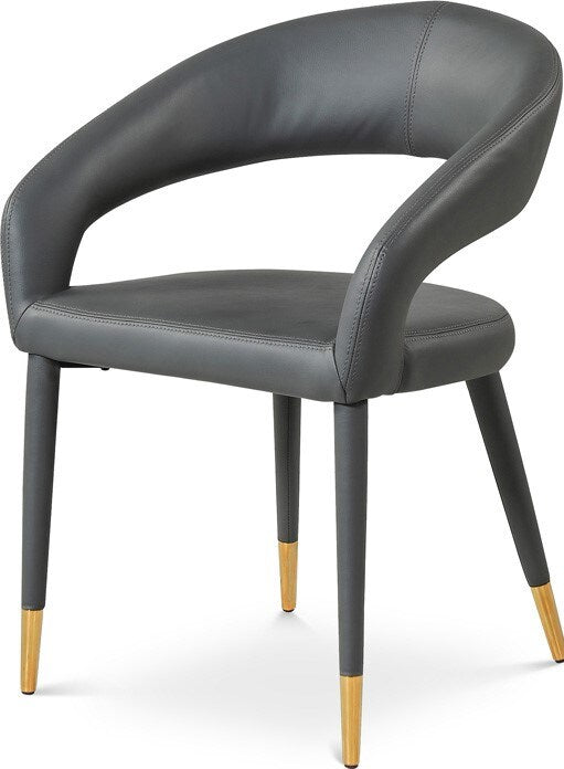 Meridian Furniture - Destiny Grey Vegan Leather Dining Chair - 538Grey-C veiw 1