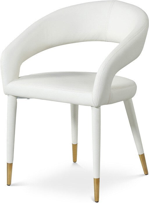Meridian Furniture - Destiny White Vegan Leather Dining Chair - 538White-C veiw 1