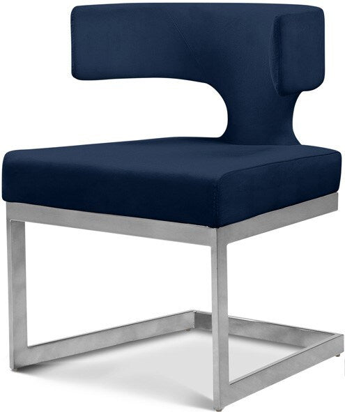 Meridian Furniture - Alexandra Navy Velvet Dining Chair - 954Navy-C veiw 1