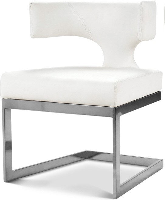 Meridian Furniture - Alexandra White Vegan Leather Dining Chair - 954White-C veiw 1