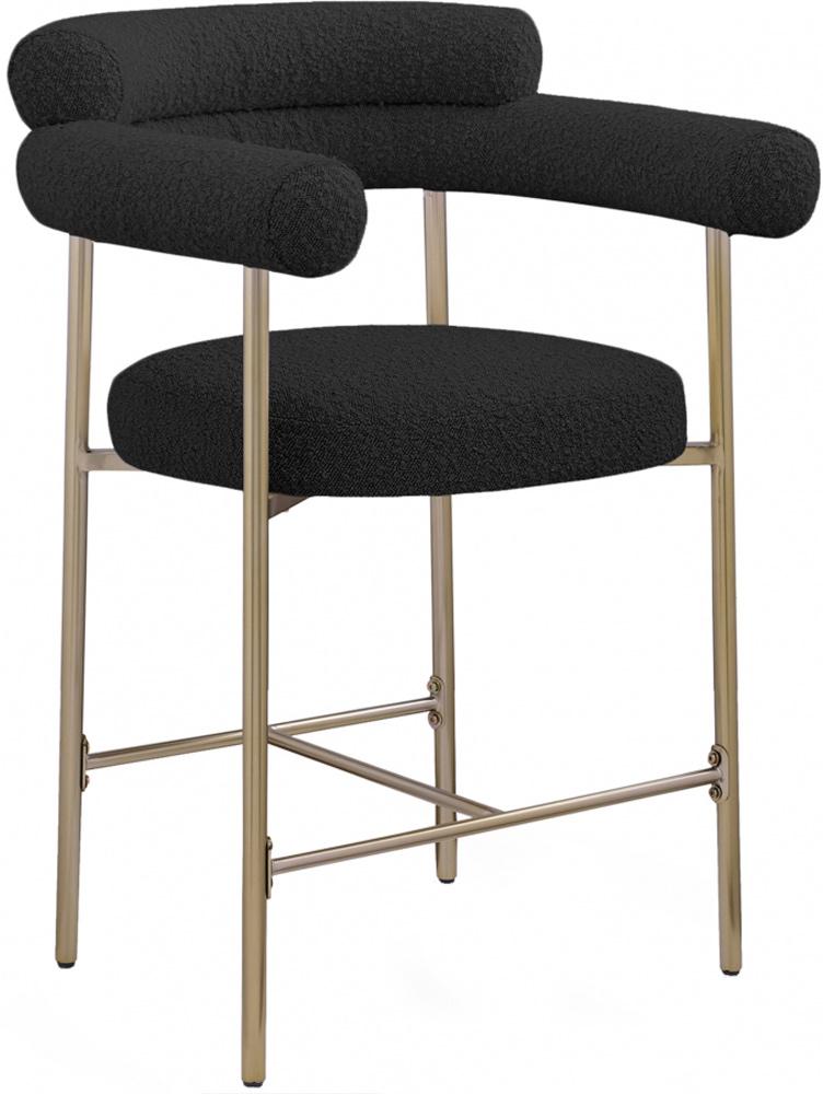 Meridian Furniture - Blake Black Boucle Fabric Counter Stool (Set of 2) - 993Black-C veiw 1