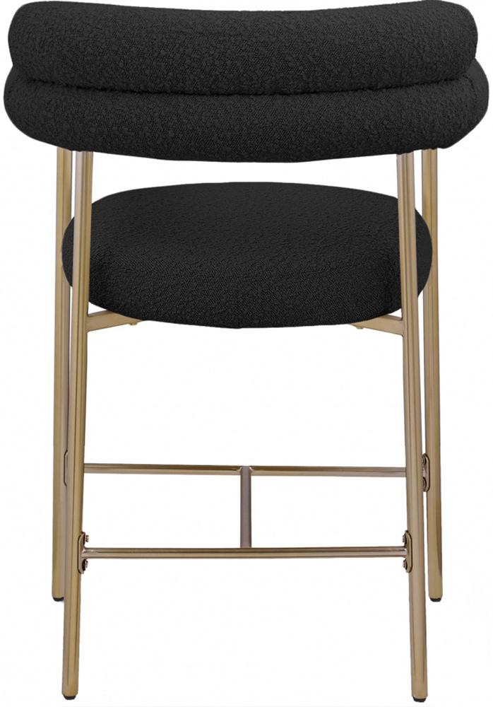Meridian Furniture - Blake Black Boucle Fabric Counter Stool (Set of 2) - 993Black-C veiw 2