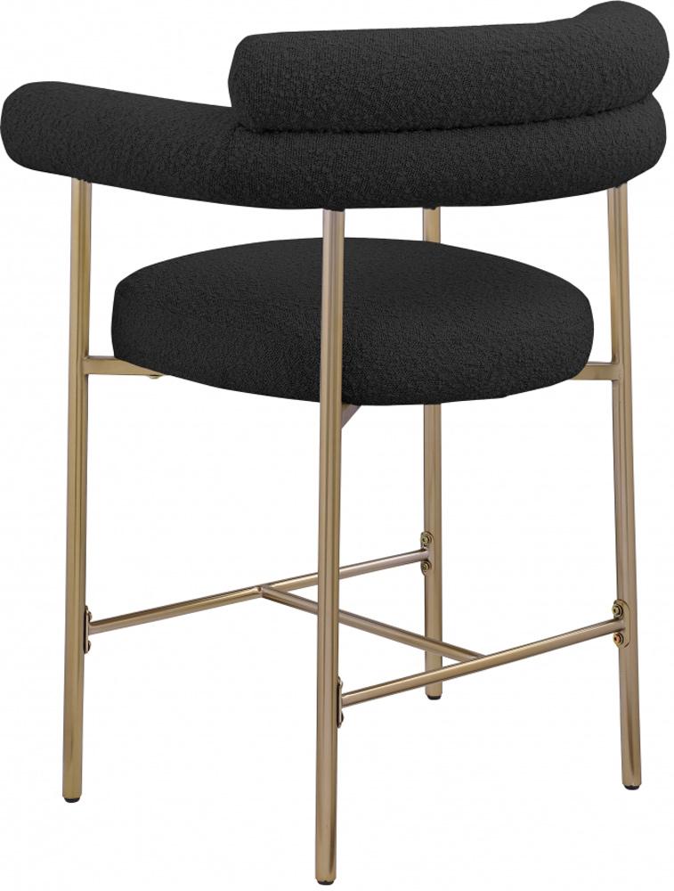 Meridian Furniture - Blake Black Boucle Fabric Counter Stool (Set of 2) - 993Black-C veiw 3
