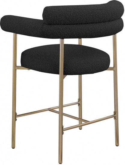 Meridian Furniture - Blake Black Boucle Fabric Counter Stool (Set of 2) - 993Black-C veiw 3