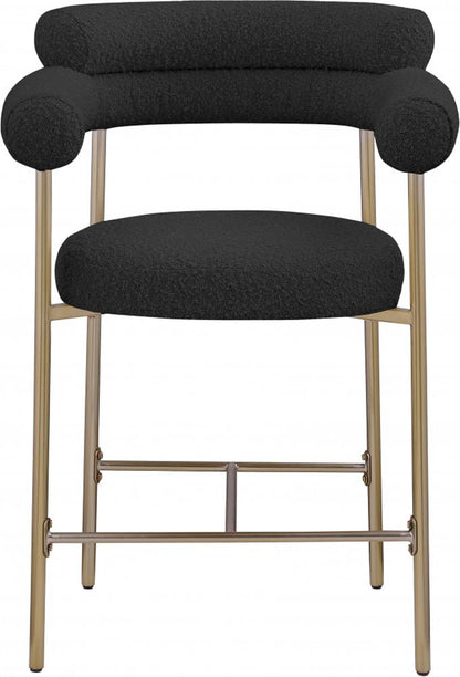Meridian Furniture - Blake Black Boucle Fabric Counter Stool (Set of 2) - 993Black-C veiw 4