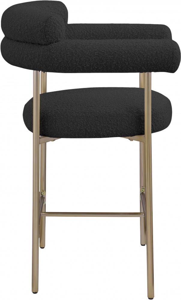 Meridian Furniture - Blake Black Boucle Fabric Counter Stool (Set of 2) - 993Black-C veiw 5