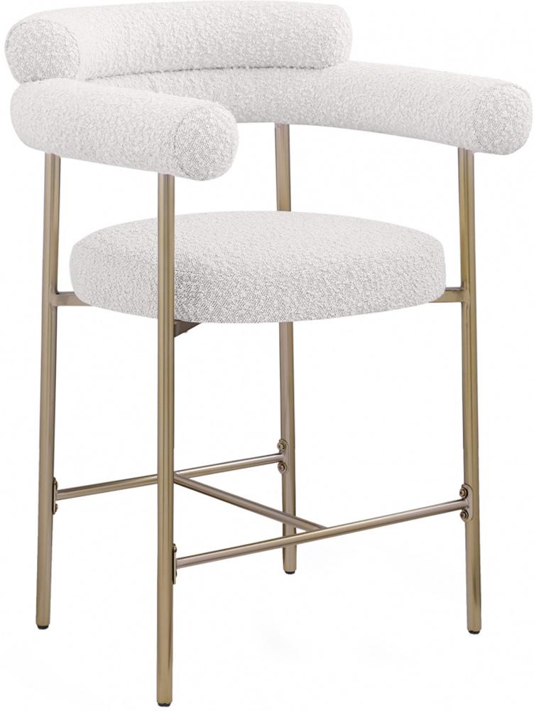 Meridian Furniture - Blake Cream Boucle Fabric Counter Stool (Set of 2) - 993Cream-C veiw 1