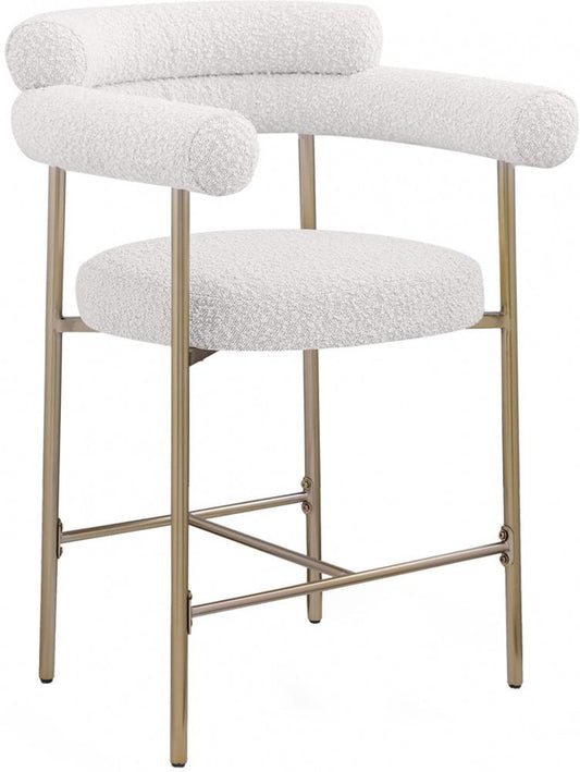 Meridian Furniture - Blake Cream Boucle Fabric Counter Stool (Set of 2) - 993Cream-C veiw 1