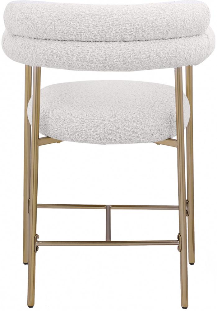Meridian Furniture - Blake Cream Boucle Fabric Counter Stool (Set of 2) - 993Cream-C veiw 2