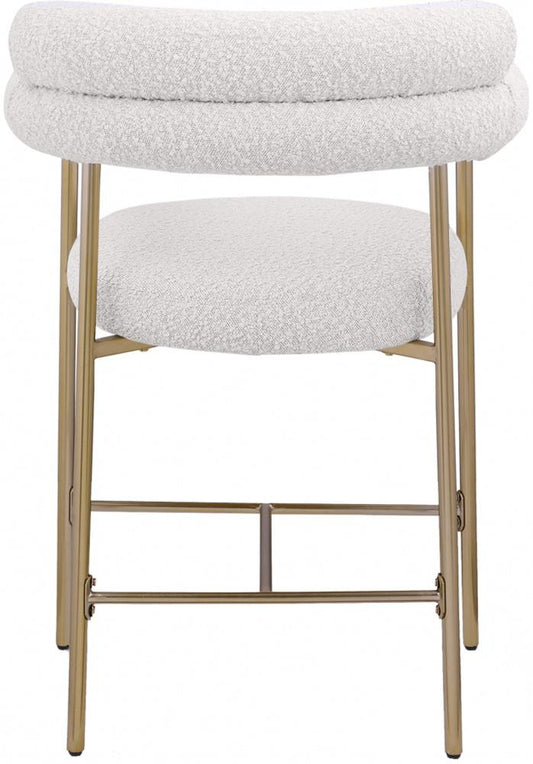 Meridian Furniture - Blake Cream Boucle Fabric Counter Stool (Set of 2) - 993Cream-C veiw 2