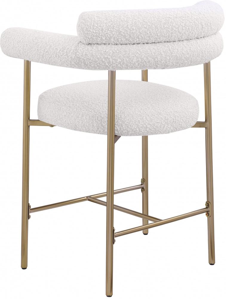 Meridian Furniture - Blake Cream Boucle Fabric Counter Stool (Set of 2) - 993Cream-C veiw 3