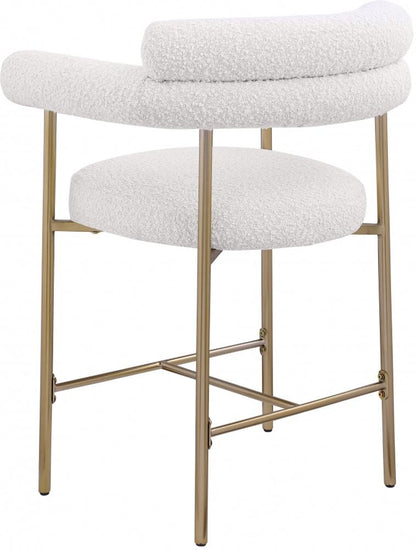 Meridian Furniture - Blake Cream Boucle Fabric Counter Stool (Set of 2) - 993Cream-C veiw 3