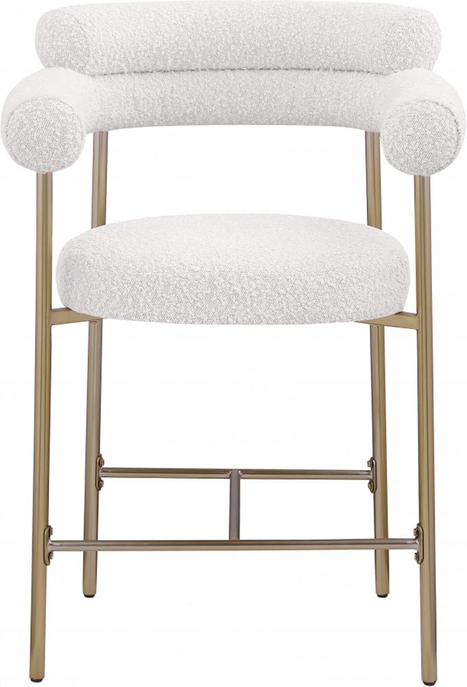 Meridian Furniture - Blake Cream Boucle Fabric Counter Stool (Set of 2) - 993Cream-C veiw 4