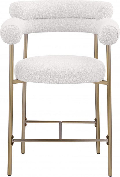 Meridian Furniture - Blake Cream Boucle Fabric Counter Stool (Set of 2) - 993Cream-C veiw 4