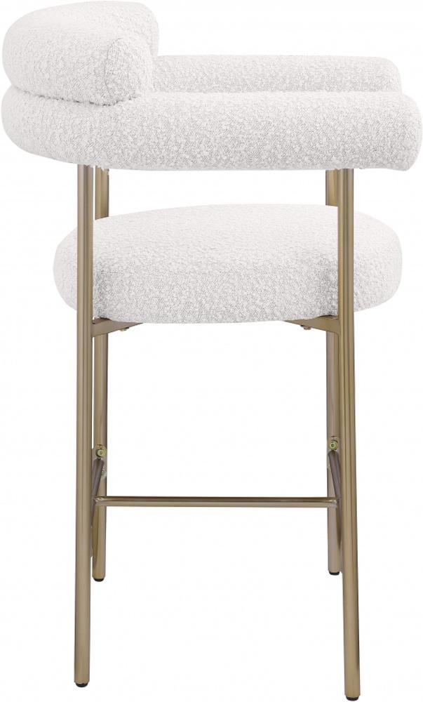 Meridian Furniture - Blake Cream Boucle Fabric Counter Stool (Set of 2) - 993Cream-C veiw 5