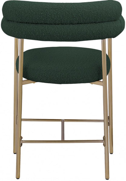 Meridian Furniture - Blake Green Boucle Fabric Counter Stool (Set of 2) - 993Green-C veiw 2