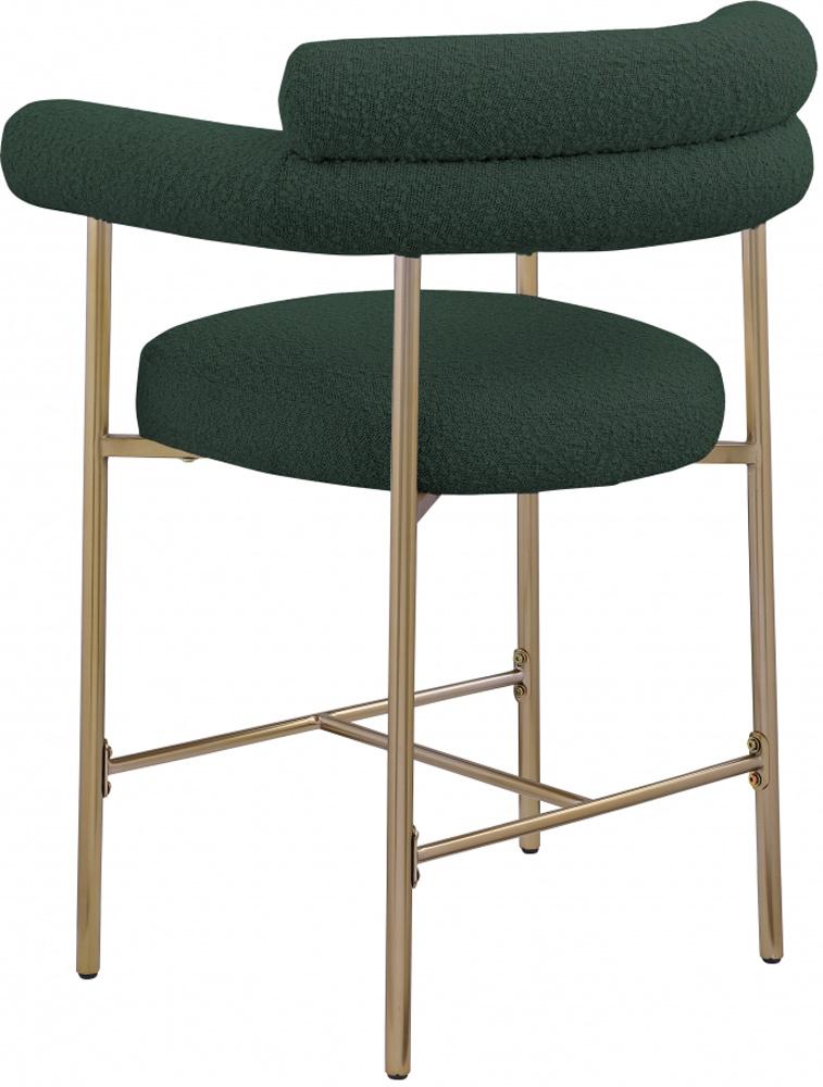 Meridian Furniture - Blake Green Boucle Fabric Counter Stool (Set of 2) - 993Green-C veiw 3