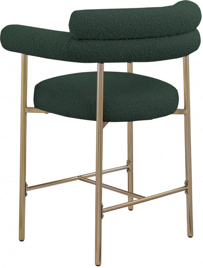 Meridian Furniture - Blake Green Boucle Fabric Counter Stool (Set of 2) - 993Green-C veiw 3