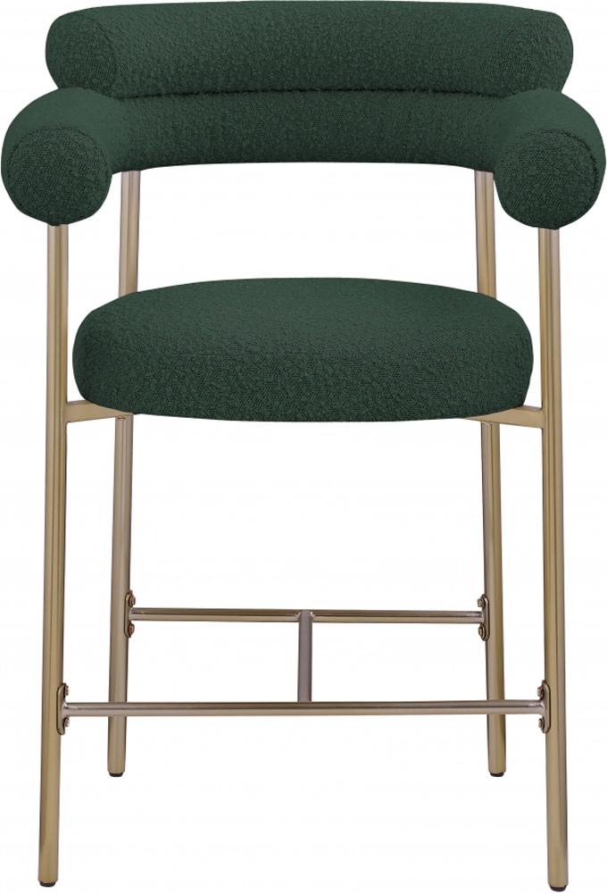 Meridian Furniture - Blake Green Boucle Fabric Counter Stool (Set of 2) - 993Green-C veiw 4
