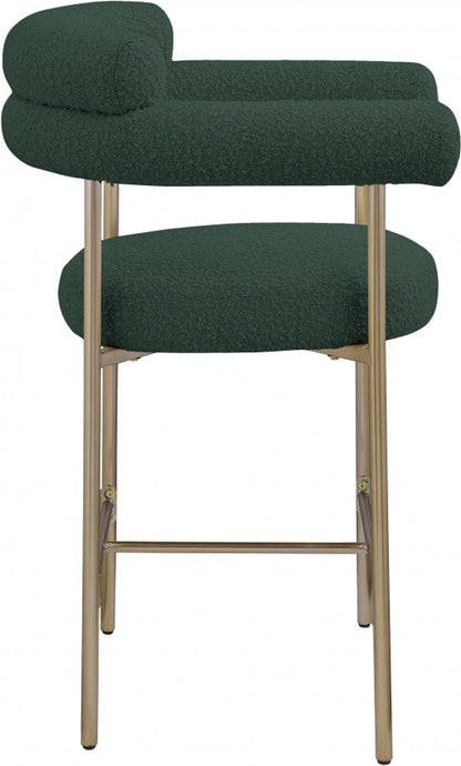 Meridian Furniture - Blake Green Boucle Fabric Counter Stool (Set of 2) - 993Green-C veiw 5
